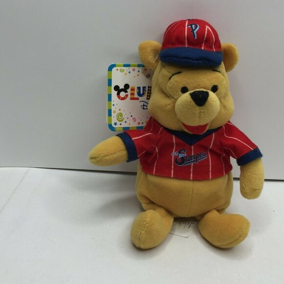 Disney Baseball Winnie Pooh 9" Bean Bag Plush Toy Jersey Hat - Picture 8 of 9